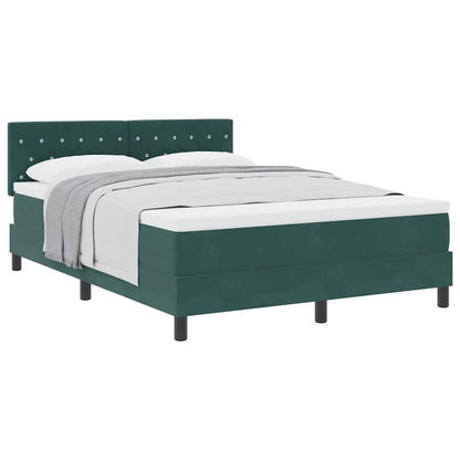 Letto a Molle con Materasso Verde scuro 140 x 200 cm Tessuto - homemem39