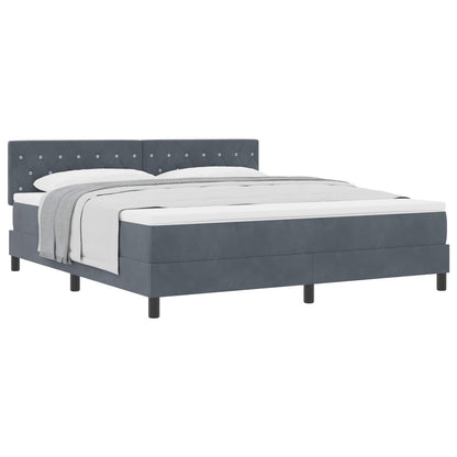 Letto a molle con materasso Grigio scuro 180 x 200 cm Velluto | homemem39