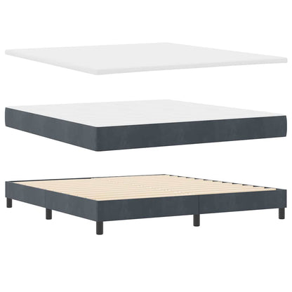 Letto a molle con materasso Grigio scuro 180 x 200 cm Velluto | homemem39