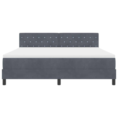 Letto a molle con materasso Grigio scuro 180 x 200 cm Velluto | homemem39