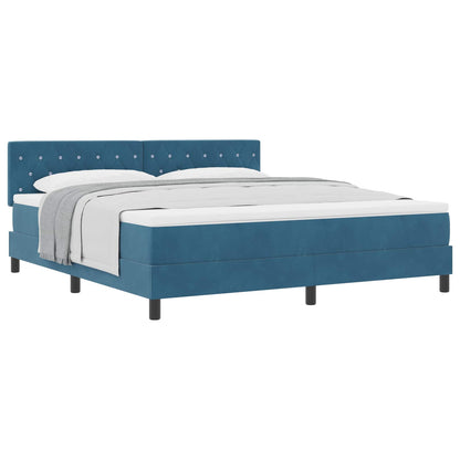 Letto a molle con materasso Blu Scuro 180 x 200 cm Velluto | homemem39