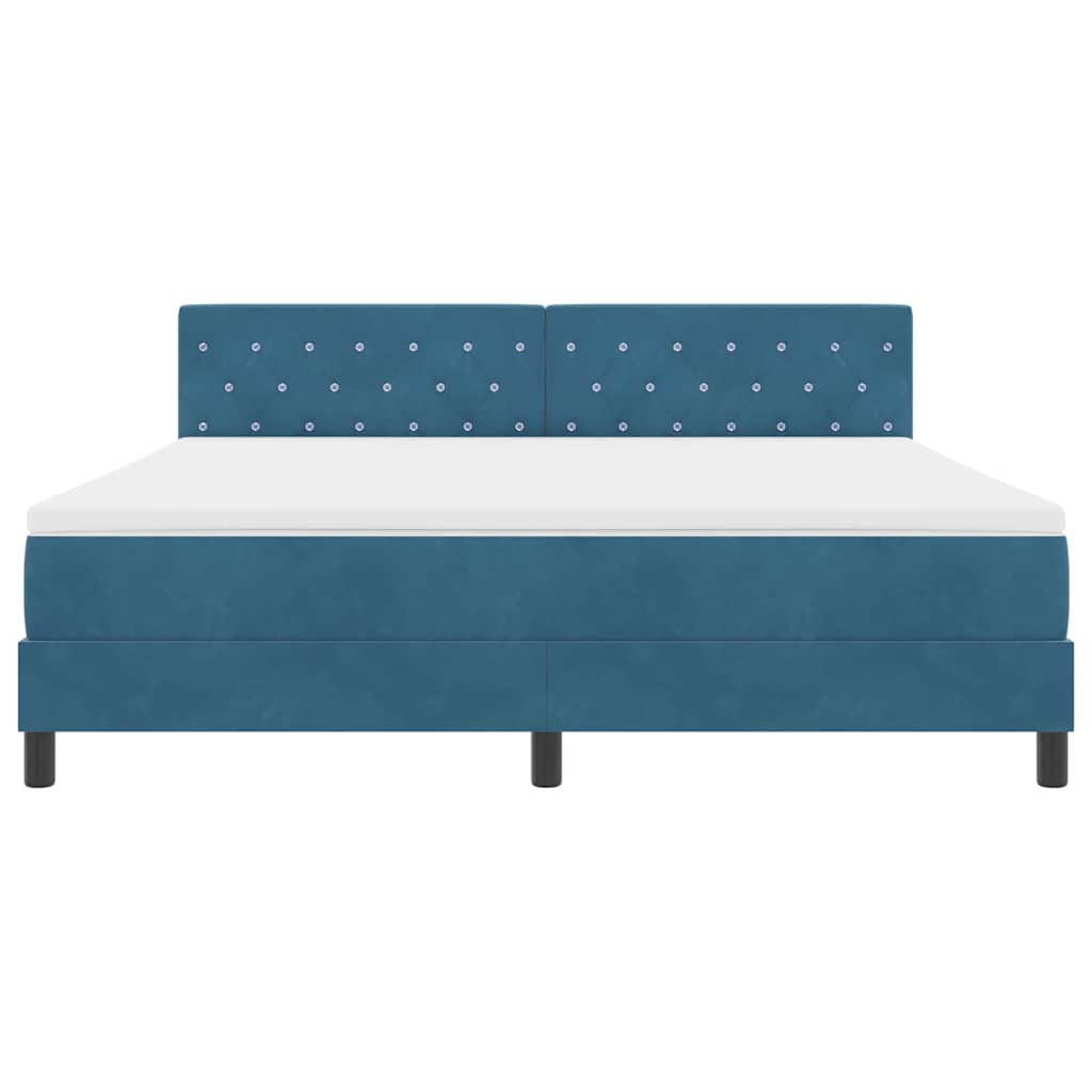 Letto a molle con materasso Blu Scuro 180 x 200 cm Velluto | homemem39