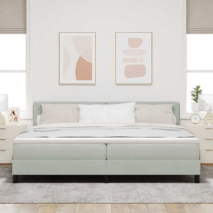 Letto a molle con materasso Grigio chiaro 200 x 200 cm Velluto | homemem39