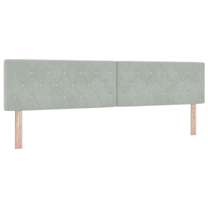 Letto a molle con materasso Grigio chiaro 200 x 200 cm Velluto | homemem39