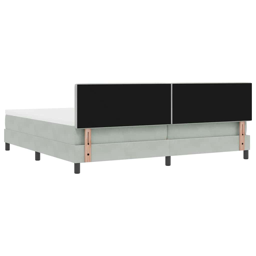 Letto a molle con materasso Grigio chiaro 200 x 200 cm Velluto | homemem39