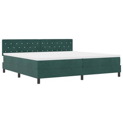 Letto a molle con materasso Verde Scuro 200 x 200 cm Velluto | homemem39
