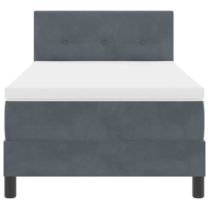Letto a molle con materasso Grigio scuro 80 x 200 cm Velluto | homemem39