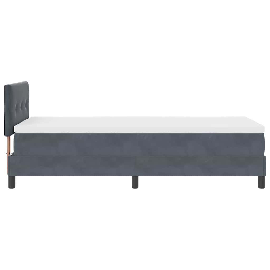 Letto a molle con materasso Grigio scuro 80 x 200 cm Velluto | homemem39
