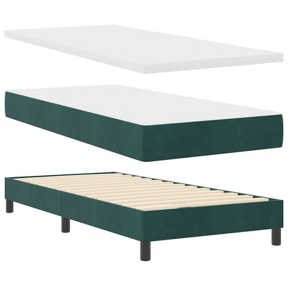 Letto a molle con materasso Verde Scuro 80 x 200 cm Velluto | homemem39