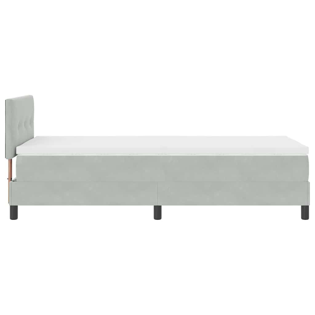 Letto a molle con testiera Grigio chiaro 90 x 190 cm Velluto | homemem39