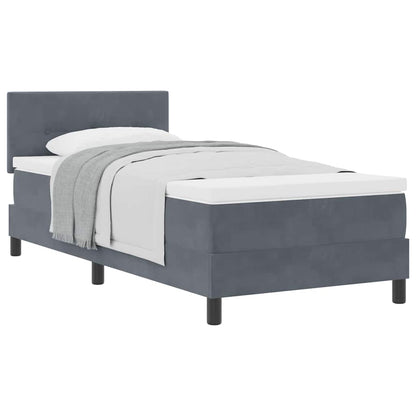 Letto a Molle con Materasso Grigio scuro 90 x 190 cm Tessuto