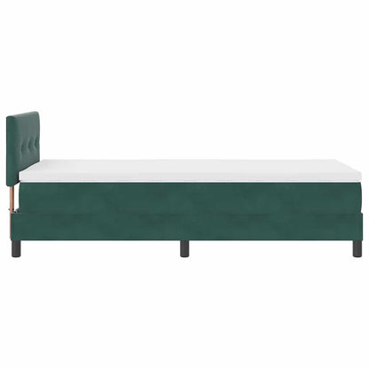 Letto a molle con materasso Verde Scuro 90 x 190 cm Velluto | homemem39