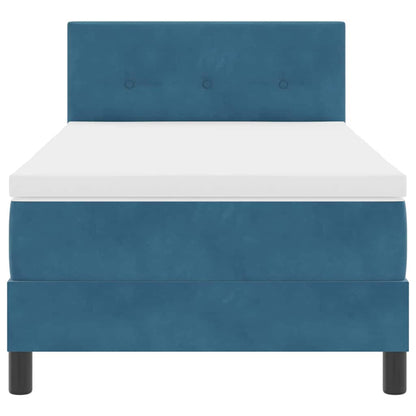 Letto a molle con materasso Blu Scuro 90 x 190 cm Velluto | homemem39