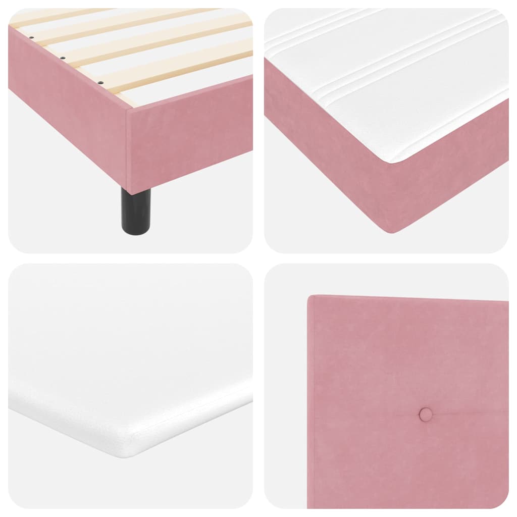 Letto a molle con testiera Rosa 90 x 190 cm Velluto | homemem39