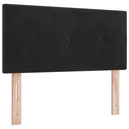 Letto a Molle con Materasso Nero 100 x 200 cm Tessuto