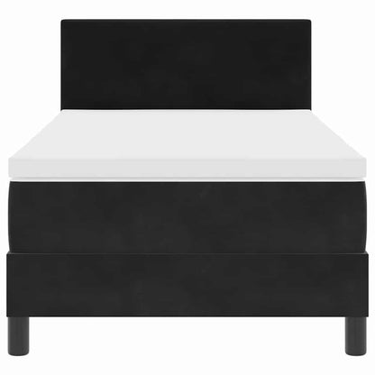Letto a Molle con Materasso Nero 100 x 200 cm Tessuto