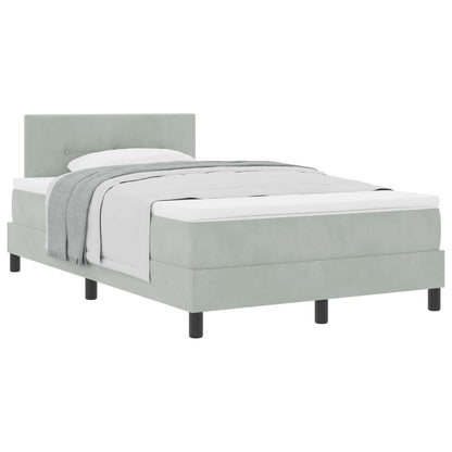 Letto a molle con materasso Grigio chiaro 120 x 190 cm Velluto