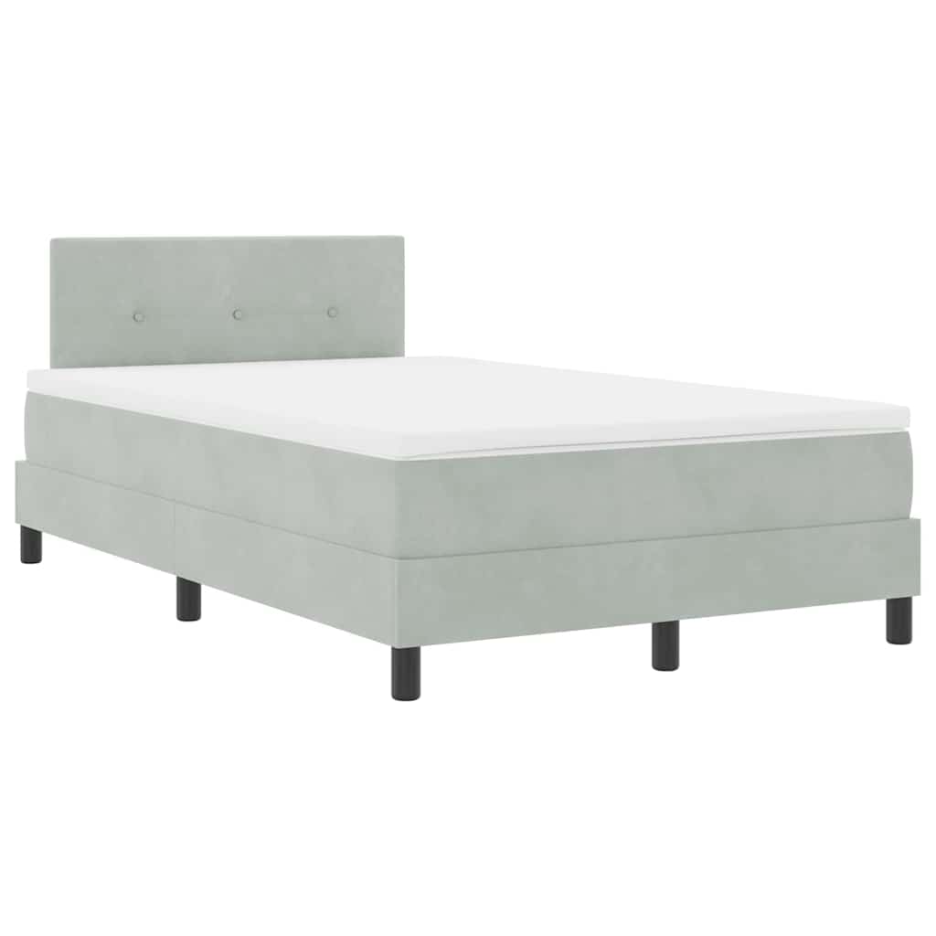 Letto a Molle con Materasso Grigio chiaro 120 x 190 cm Tessuto