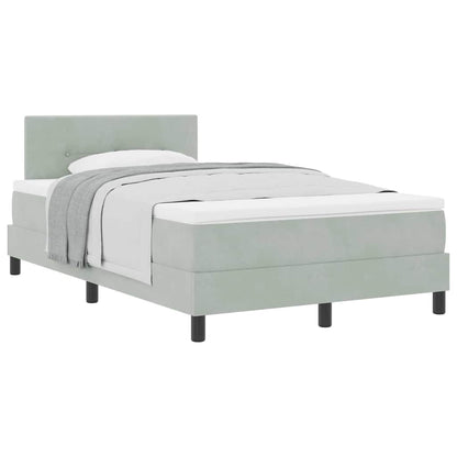 Letto a Molle con Materasso Grigio chiaro 120 x 190 cm Tessuto