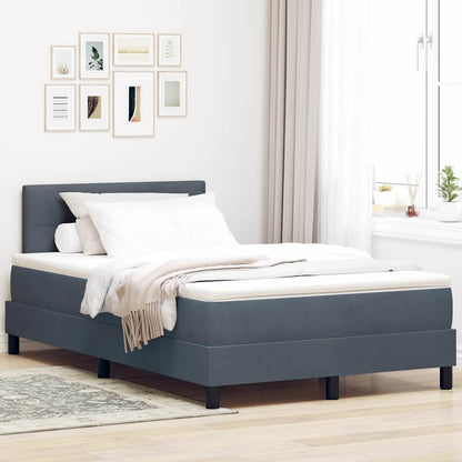 Letto a molle con materasso Grigio scuro 120 x 190 cm Velluto | homemem39