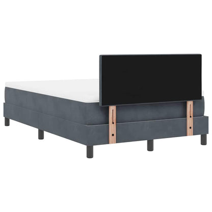 Letto a molle con materasso Grigio scuro 120 x 190 cm Velluto | homemem39