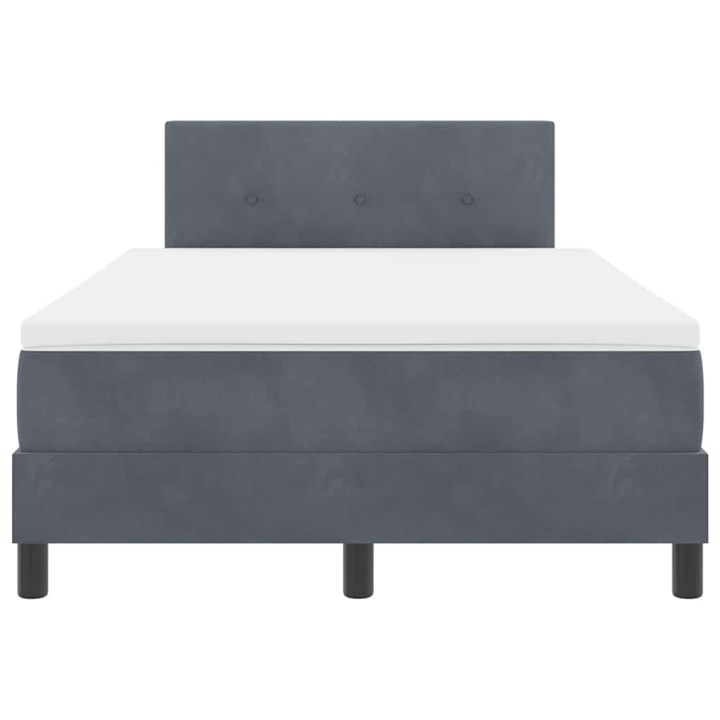 Letto a molle con materasso Grigio scuro 120 x 190 cm Velluto | homemem39