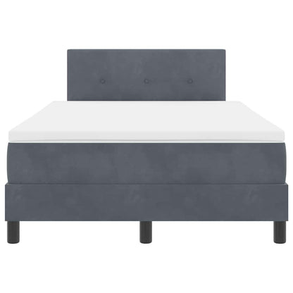Letto a molle con materasso Grigio scuro 120 x 190 cm Velluto | homemem39