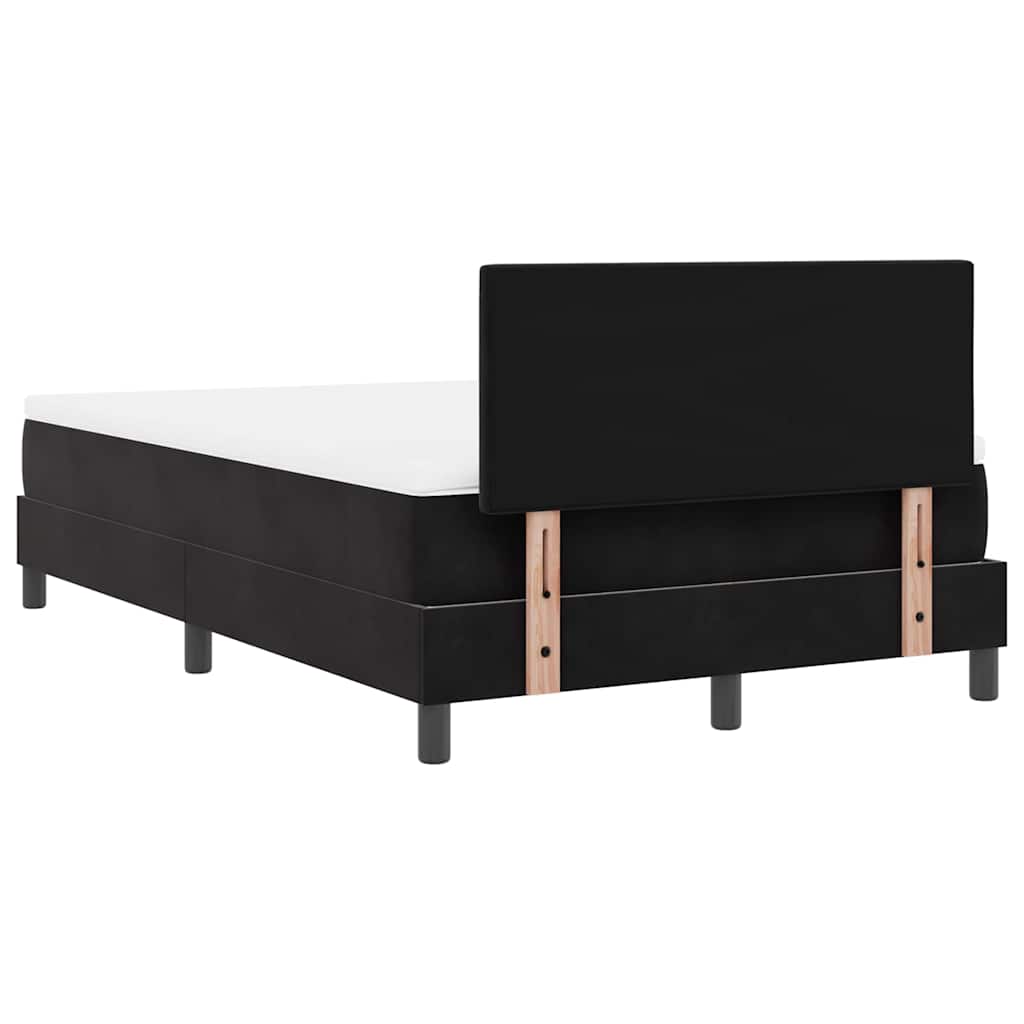 Letto a molle con materasso Nero 120 x 190 cm Velluto | homemem39