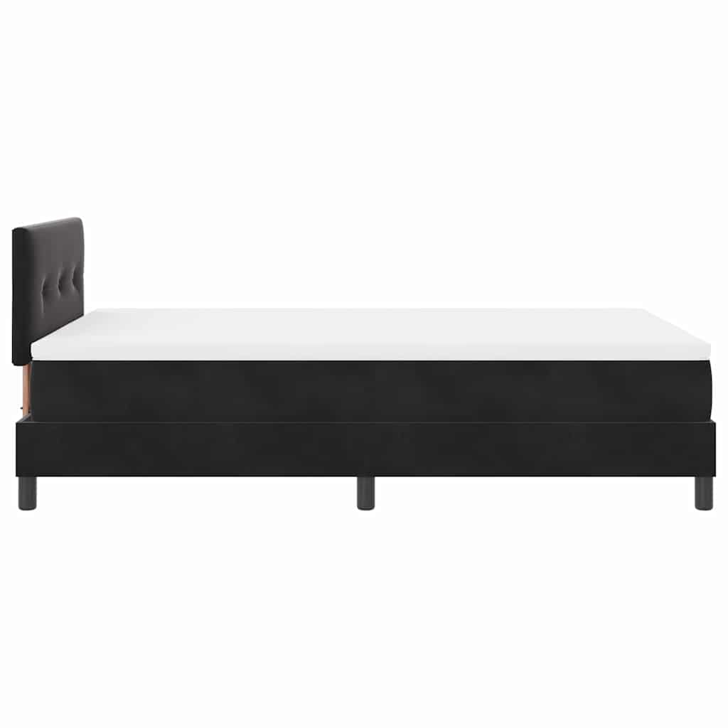 Letto a molle con materasso Nero 120 x 190 cm Velluto | homemem39