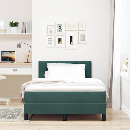 Letto a molle con materasso Verde Scuro 120 x 190 cm Velluto | homemem39