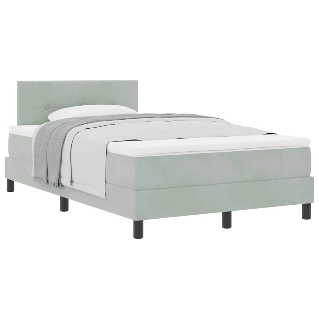 Letto a Molle con Materasso Grigio chiaro 120 x 200 cm Tessuto