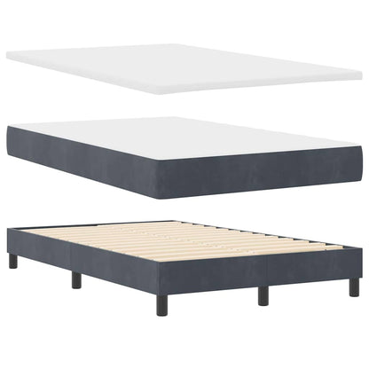 Letto a molle con materasso Grigio scuro 120 x 200 cm Velluto | homemem39