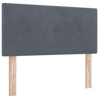 Letto a molle con materasso Grigio scuro 120 x 200 cm Velluto | homemem39