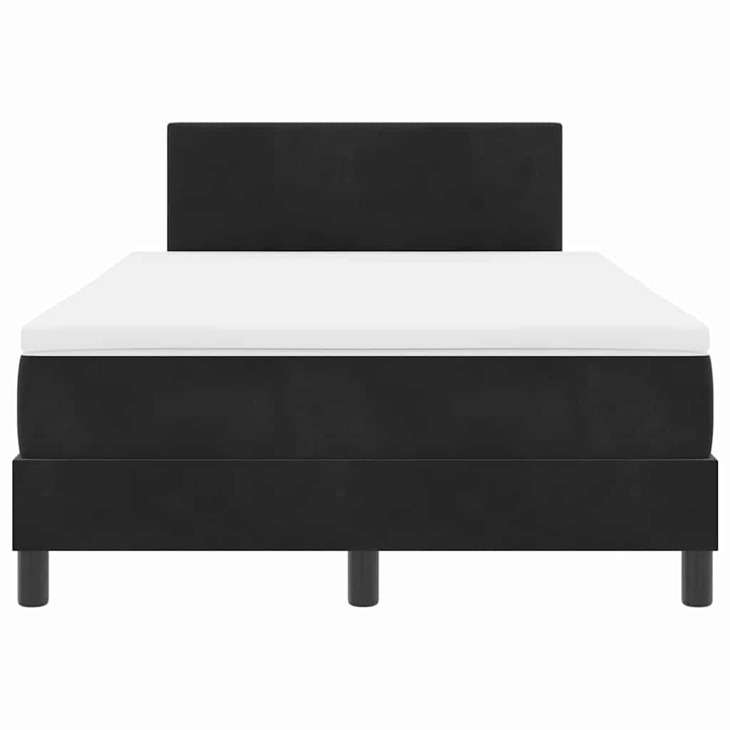 Letto a molle con materasso Nero 120 x 200 cm Velluto | homemem39