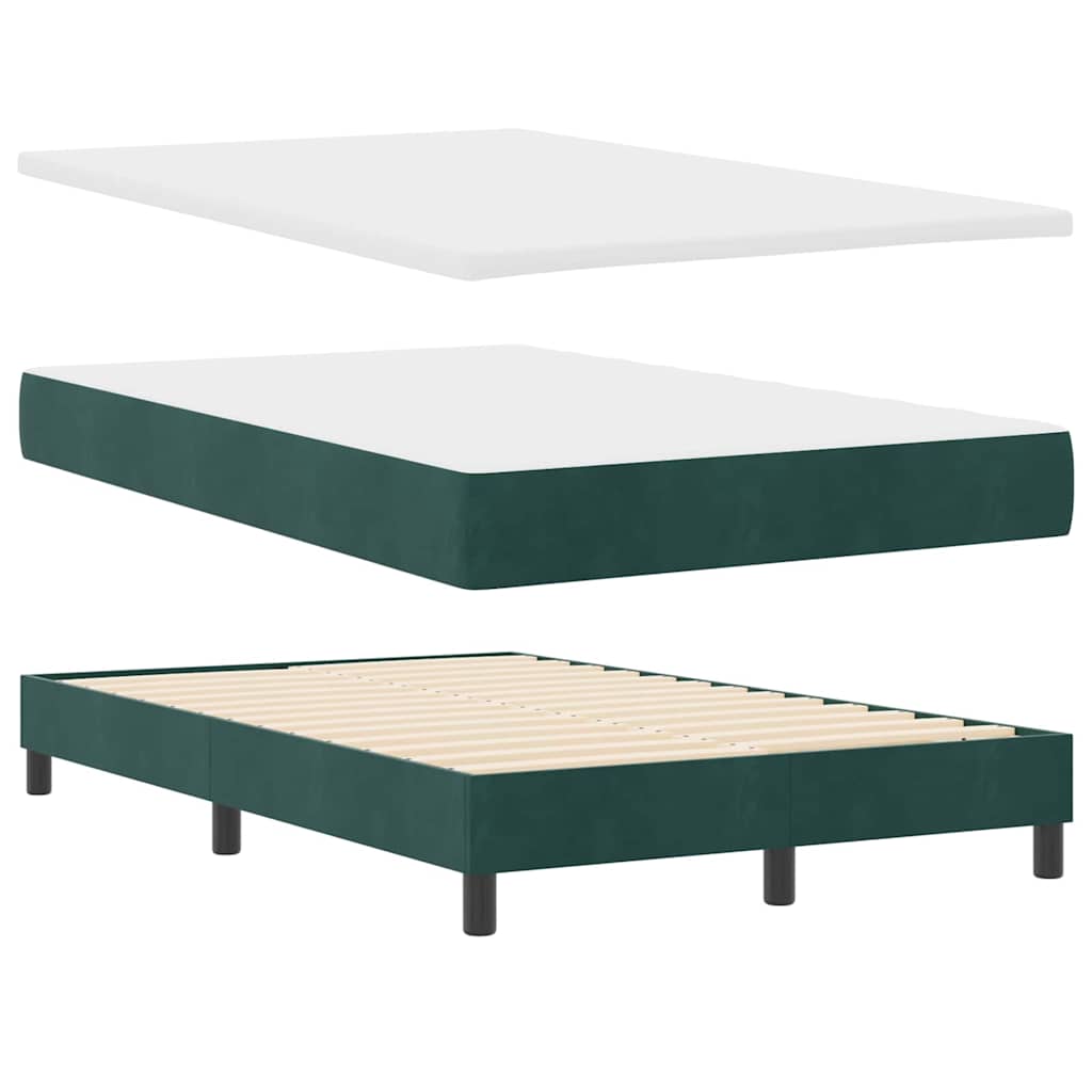 Letto a molle con materasso Verde Scuro 120 x 200 cm Velluto | homemem39