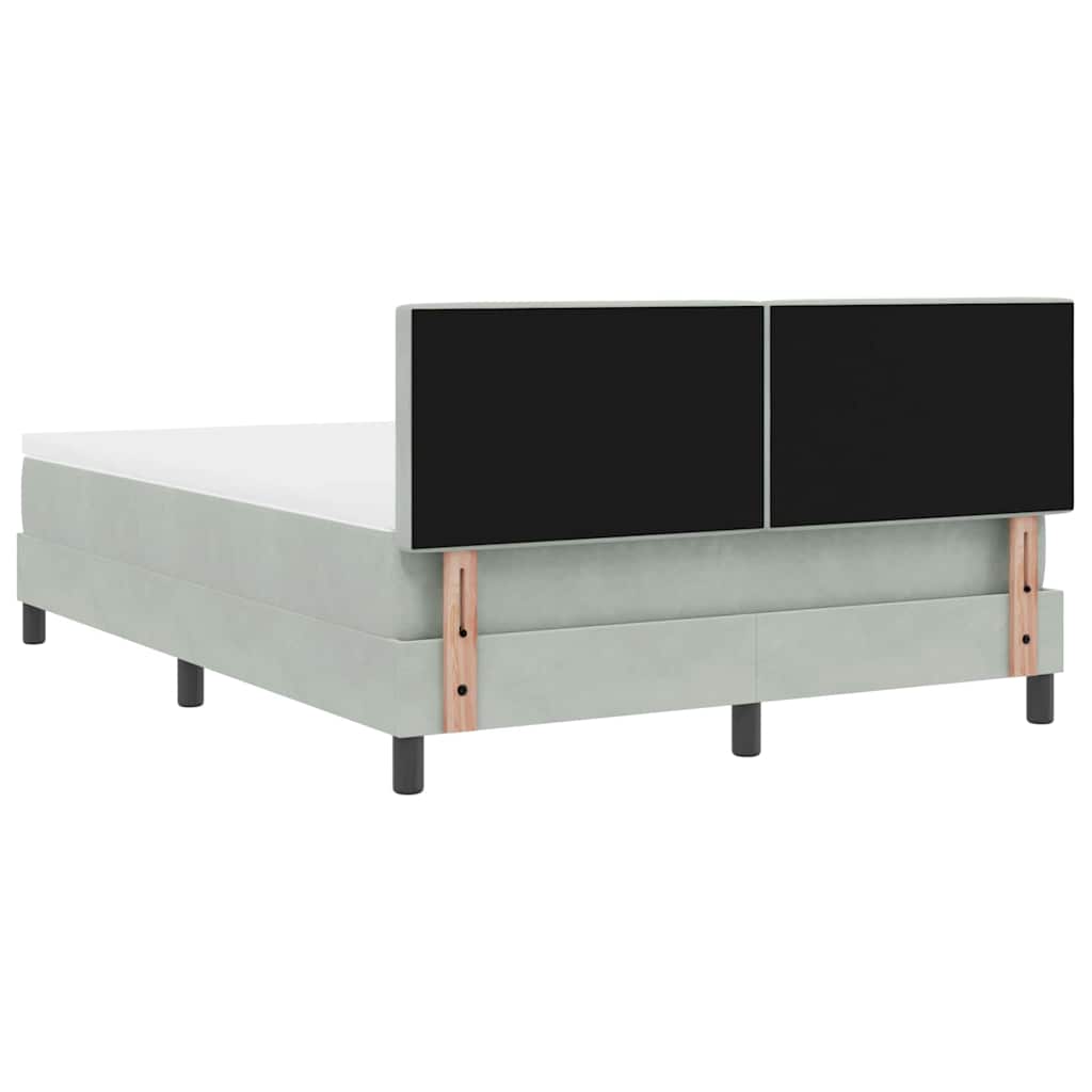 Letto a molle con materasso Grigio chiaro 140 x 190 cm Velluto | homemem39