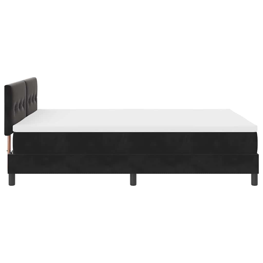Letto a molle con materasso Nero 140 x 190 cm Velluto | homemem39