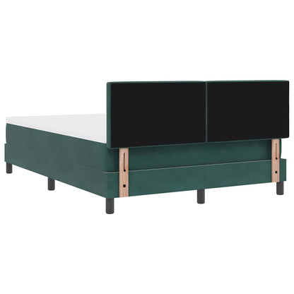 Letto a molle con materasso Verde Scuro 140 x 190 cm Velluto | homemem39
