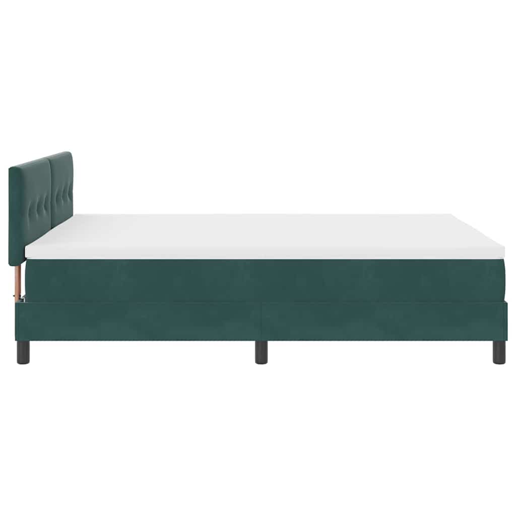 Letto a molle con materasso Verde Scuro 140 x 190 cm Velluto | homemem39