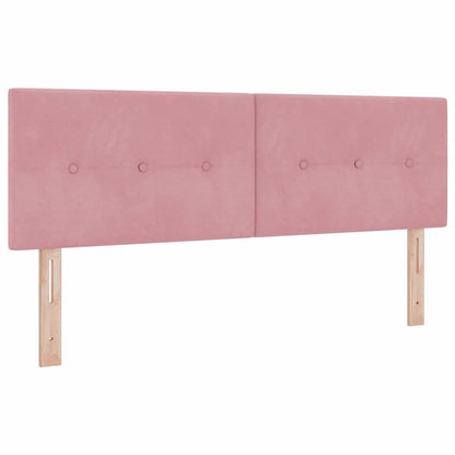 Letto a molle con materasso Rosa 140 x 190 cm Velluto | homemem39