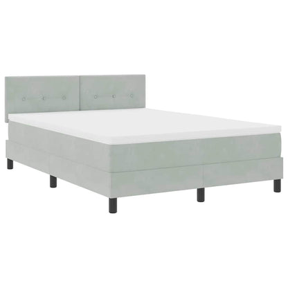 Letto a molle con materasso Grigio chiaro 140 x 200 cm Velluto