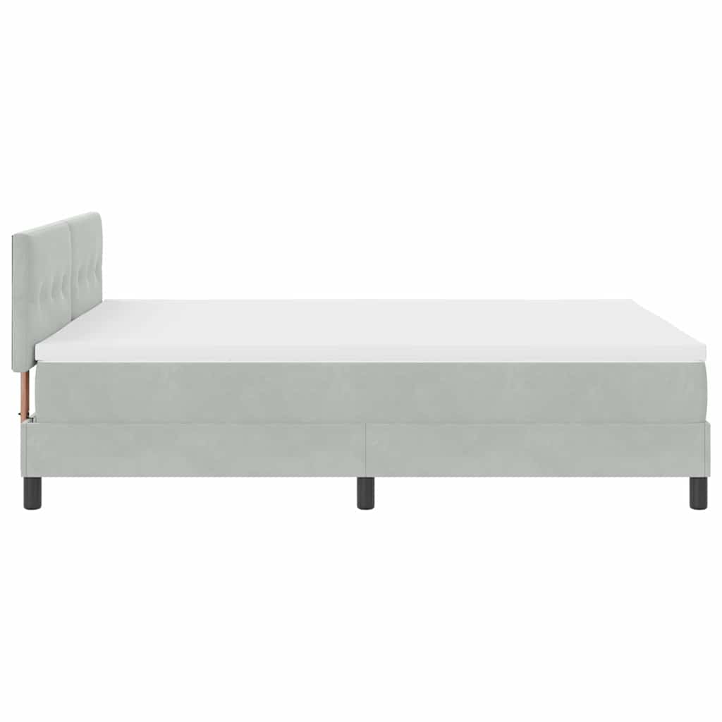 Letto a molle con materasso Grigio chiaro 140 x 200 cm Velluto