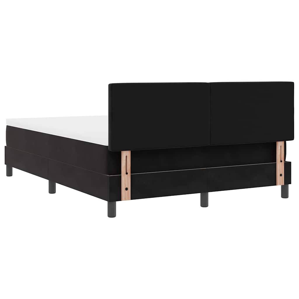 Letto a molle con materasso Nero 140 x 200 cm Velluto | homemem39