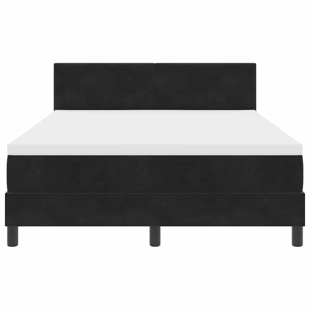 Letto a molle con materasso Nero 140 x 200 cm Velluto | homemem39