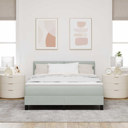 Letto a molle con materasso Grigio chiaro 160 x 200 cm Velluto | homemem39