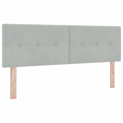 Letto a molle con materasso Grigio chiaro 160 x 200 cm Velluto | homemem39
