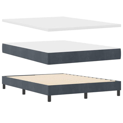 Letto a molle con materasso Grigio scuro 160 x 200 cm Velluto | homemem39