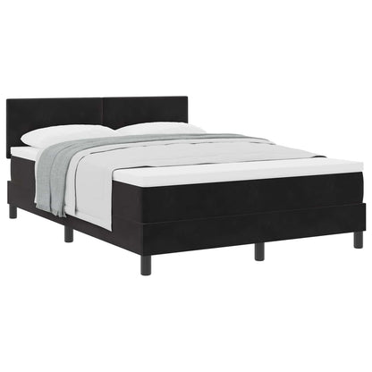 Letto a molle con materasso Nero 160 x 200 cm Velluto