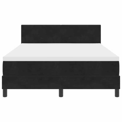 Letto a molle con materasso Nero 160 x 200 cm Velluto