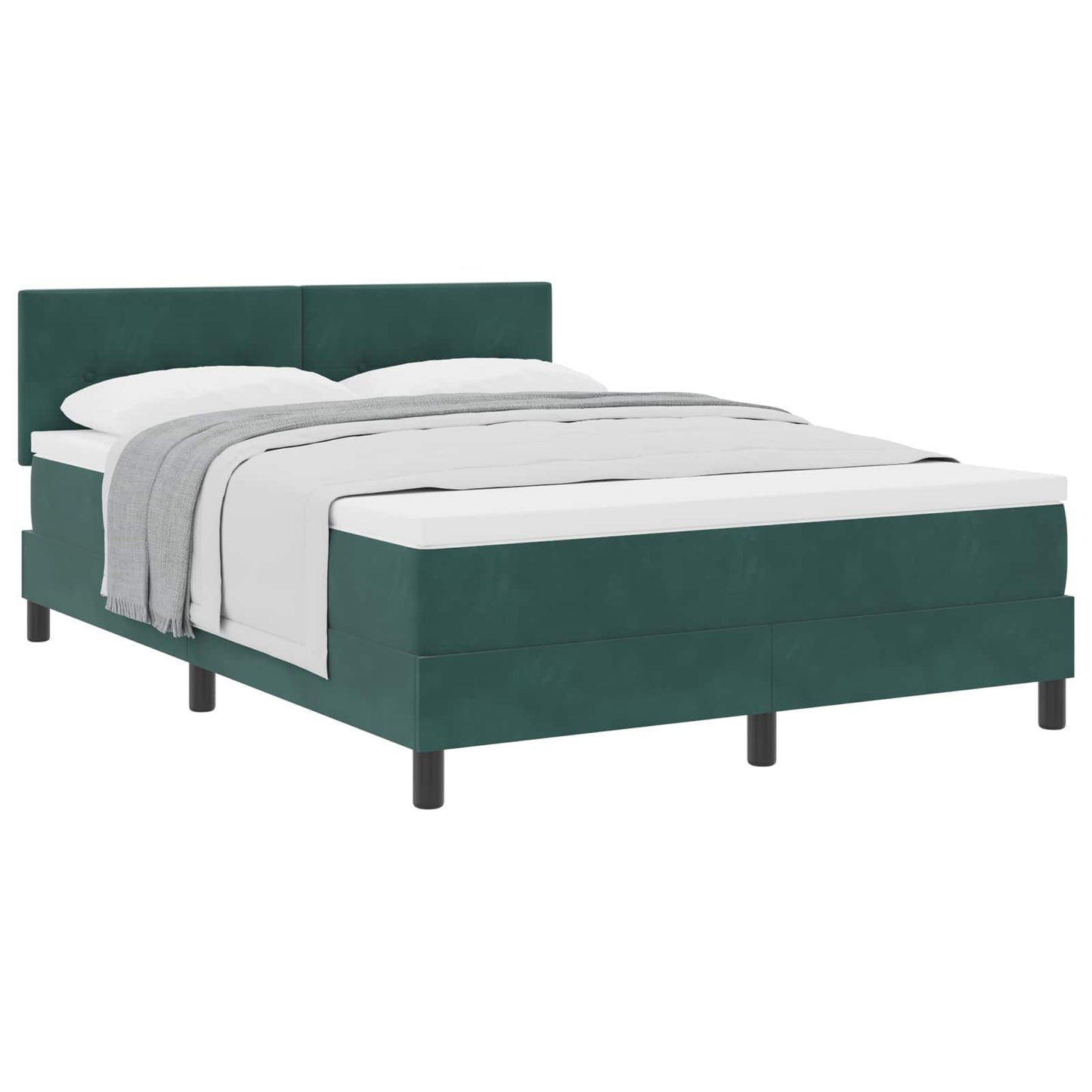 Letto a molle con materasso Verde Scuro 160 x 200 cm Velluto | homemem39